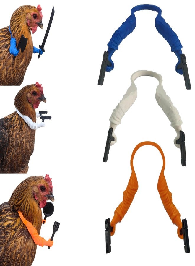 HEBYJO 3pcs 3D Printed Chicken Arm to Put on Chickens, Unique Funny Chicken Hands Neck Toy Props Soldier Action Figure Accessories for Creative Gifts, Cosplay - Image 1